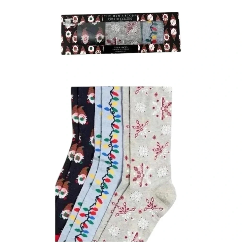 Bloomingdale’s Men’s Holiday Socks Gift Pack 3 socks included in box